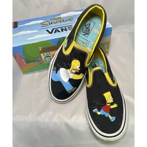 USED - Vans Classic Slip-On The Simpsons Homer/ Bart 3.5 Men/ 5 Women’s W/Box